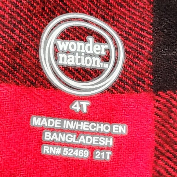Wonder Nations - Boys Buffalo Plaid Button Down Long Sleeve Shirt Size 4T NWT - Picture 4 of 4